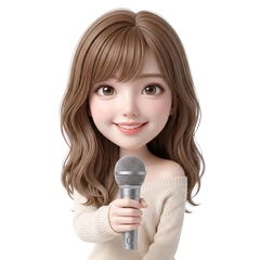 マイクを持ったインタビュアー風のルナ